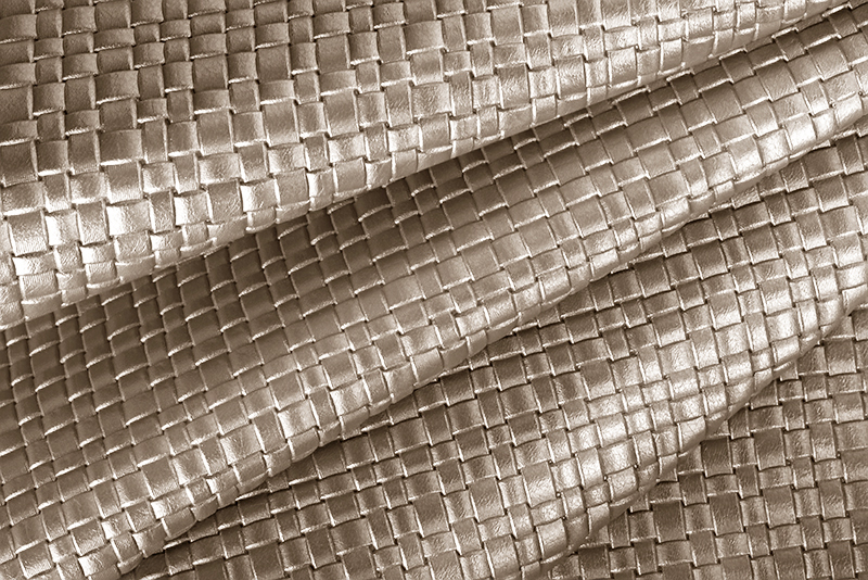 Metallic leather : tan beige Magnetic Braided - Customization F. KOOIJMAN Paris